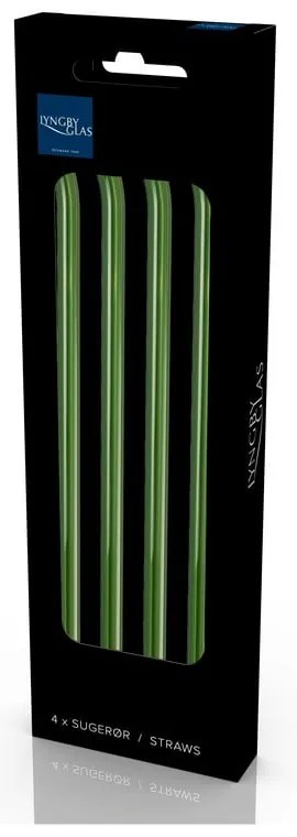 Sklenené slamky v súprave 4 ks s čistiacou kefkou – Lyngby Glas