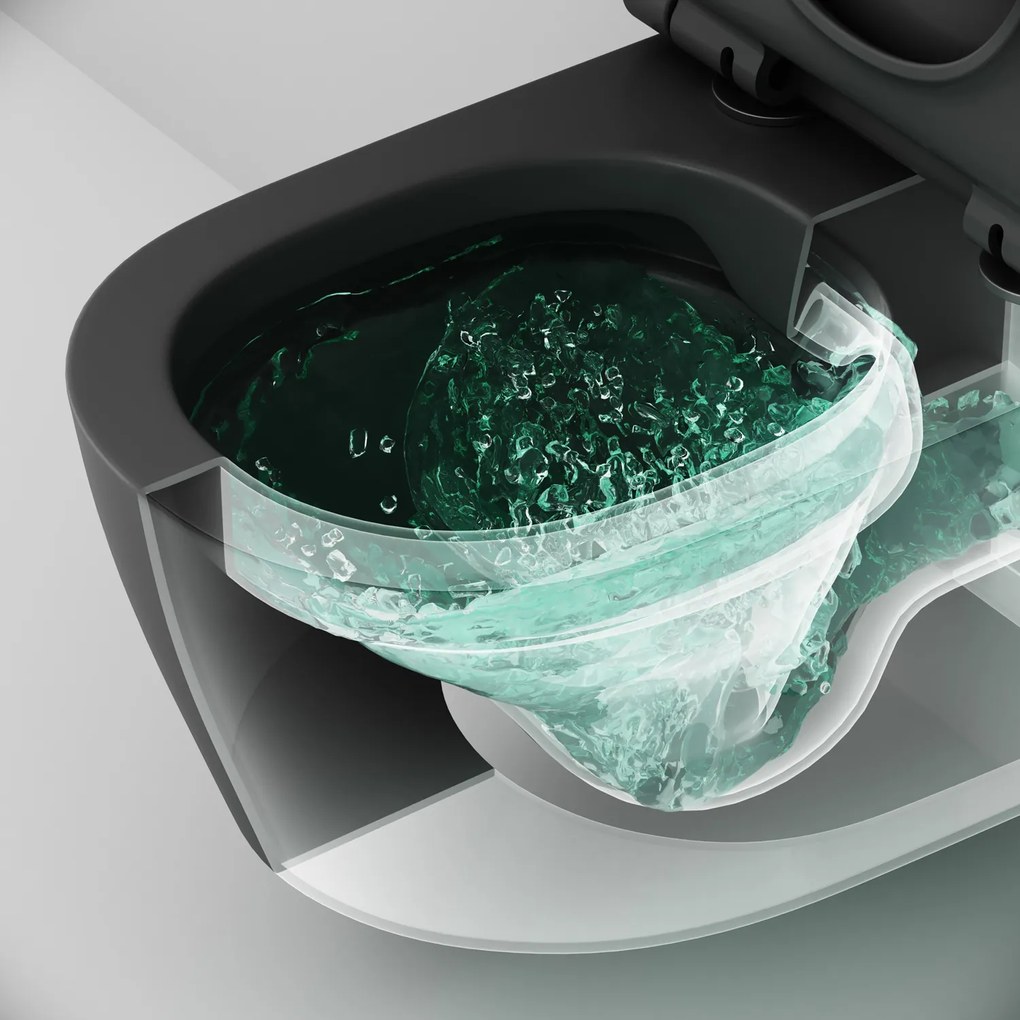 Závesné WC AM.PM X-Joy CXB1700MBSC bezokrajové, so sedadlom Microlift, čierne