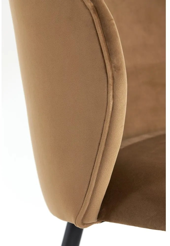 Hnedá zamatová jedálenská stolička Elyna - Light &amp; Living
