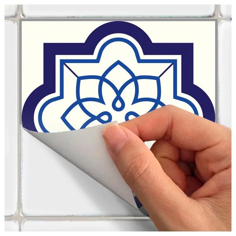 Sada 24 nástenných samolepiek Ambiance Decals Tiles Eusebio, 10 × 10 cm