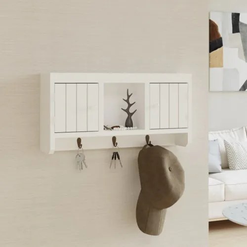 vidaXL Skrinka na kľúče biela 40x8,5x20 cm spracované drevo a oceľ-