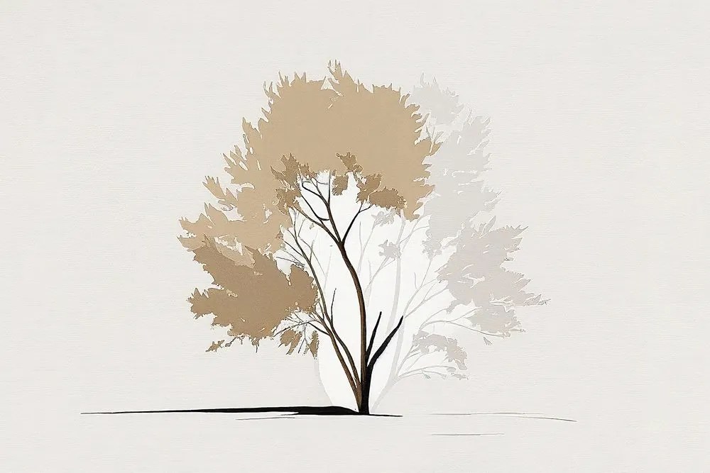 Obraz minimalistický strom s listami - 60x40
