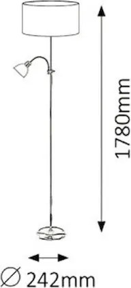 Brilagi - Stojacia lampa CERIA 1xE27/100W/230V + 1xE14/25W matný chróm/zelená