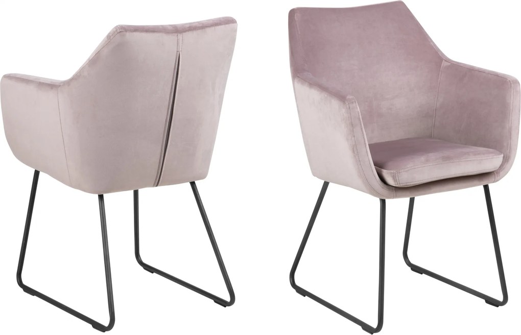 Bighome - Jedálenská stolička s opierkami NORA, ružová