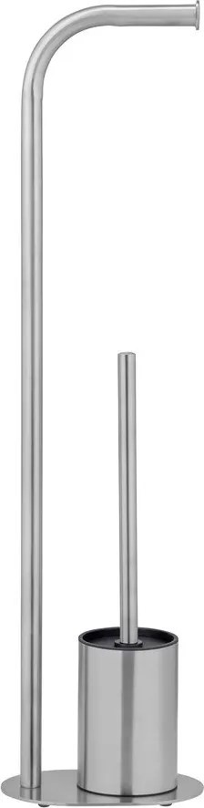 Stojan na toaletný papier s kefou z nehrdzavejúcej ocele v matne striebornej farbe Levante – Wenko