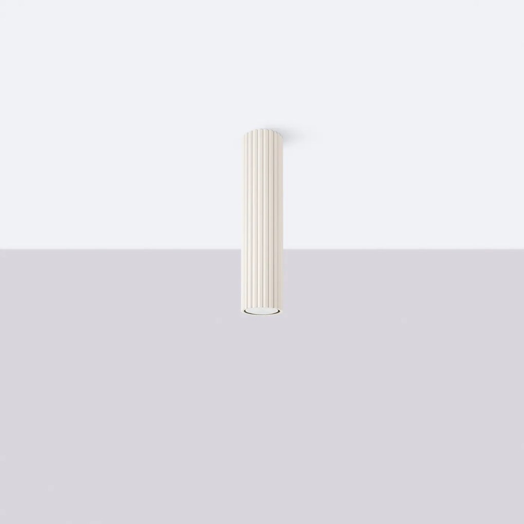 Stropné svietidlo Karbon, 1x béžové kovové tienidlo, (30 cm)