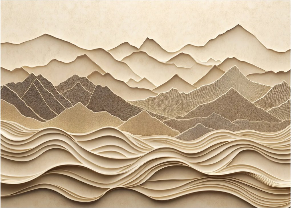 Sklenený obraz - 3D línia hôr (70x50 cm)