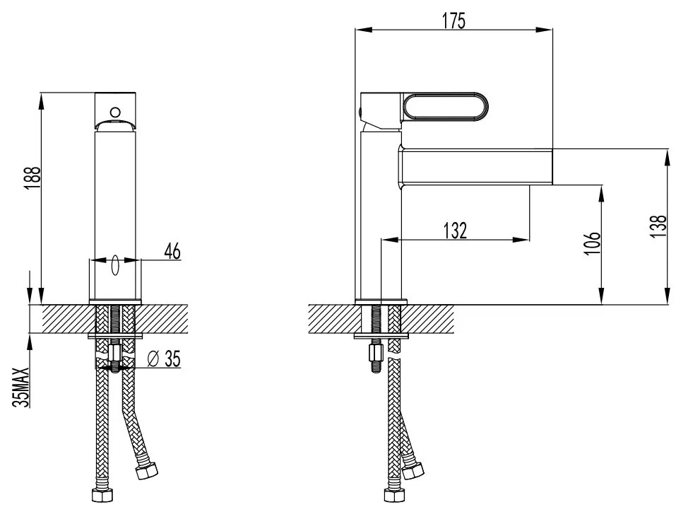 F-Design Zaffiro, umývadlová batéria, čierna matná-ružové zlato, FD1-ZFR-2-25