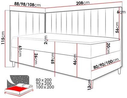 Jednolôžková posteľ 90cm Rivaldi 3 (biela + sivá). Vlastná spoľahlivá doprava až k Vám domov. 1122312