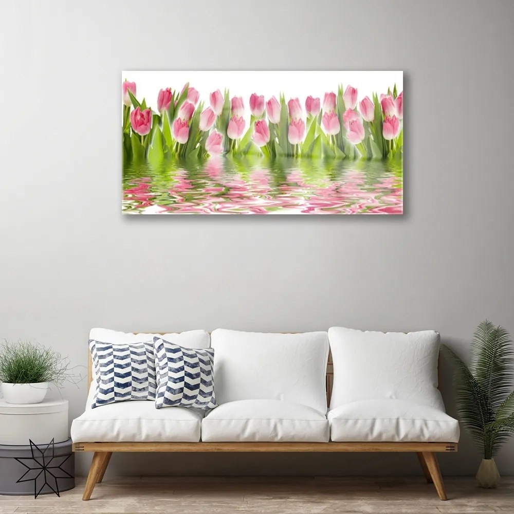 Skleneny obraz Tulipány rastlina príroda 120x60 cm