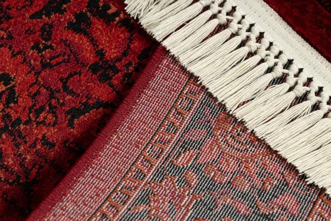Koberec ORIENT 5125 so strapcami / rám, orientálny / klasický, bordový / čierny