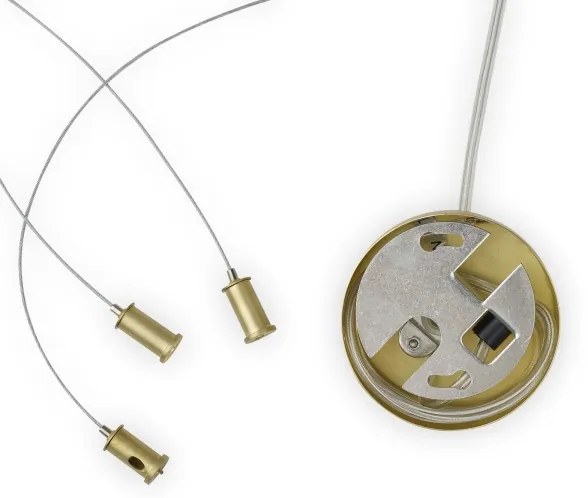 Ideal Lux - LED Luster na lanku PERLAGE 11xG9/3W/230V pr. 73 cm zlatá/biela