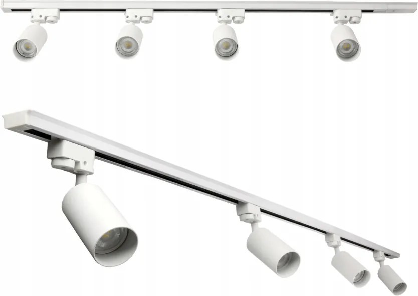 LED koľajnica 2m + 4x GU10 bodové žiarovky - sada