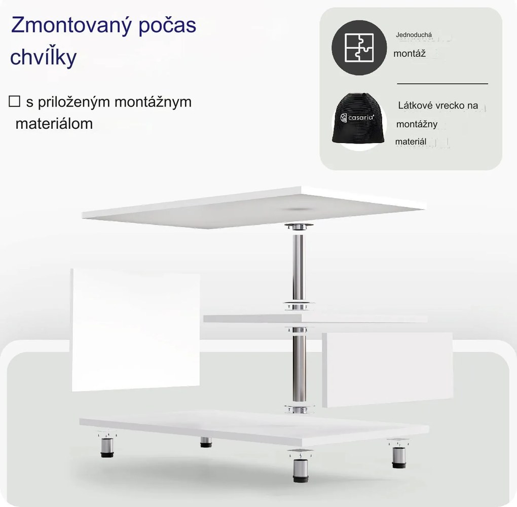 InternetovaZahrada Konferenčný stolík Orlando 95x55x50 cm - biela