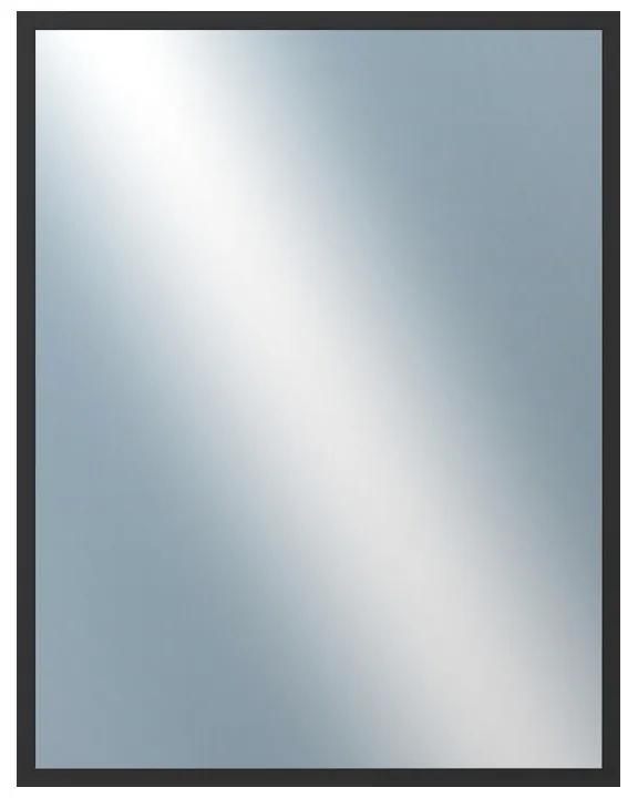 DANTIK - Zrkadlo v rámu, rozmer s rámom 70x90 cm z lišty Hliník čierna (7005021)