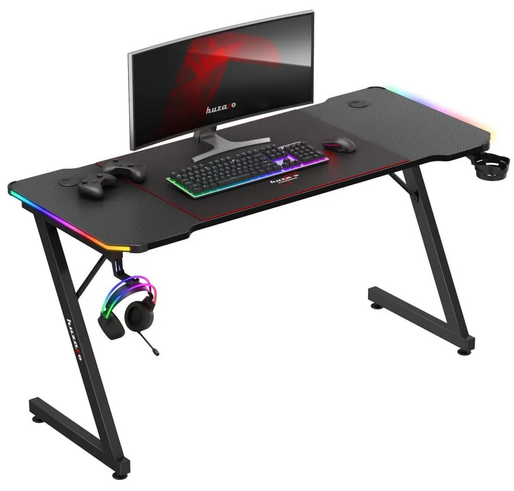 PC stolík Hyperion 3.3 (čierna + viacfarebná) (s LED osvetlením). Akcia -18%. Vlastná spoľahlivá doprava až k Vám domov. 1087506