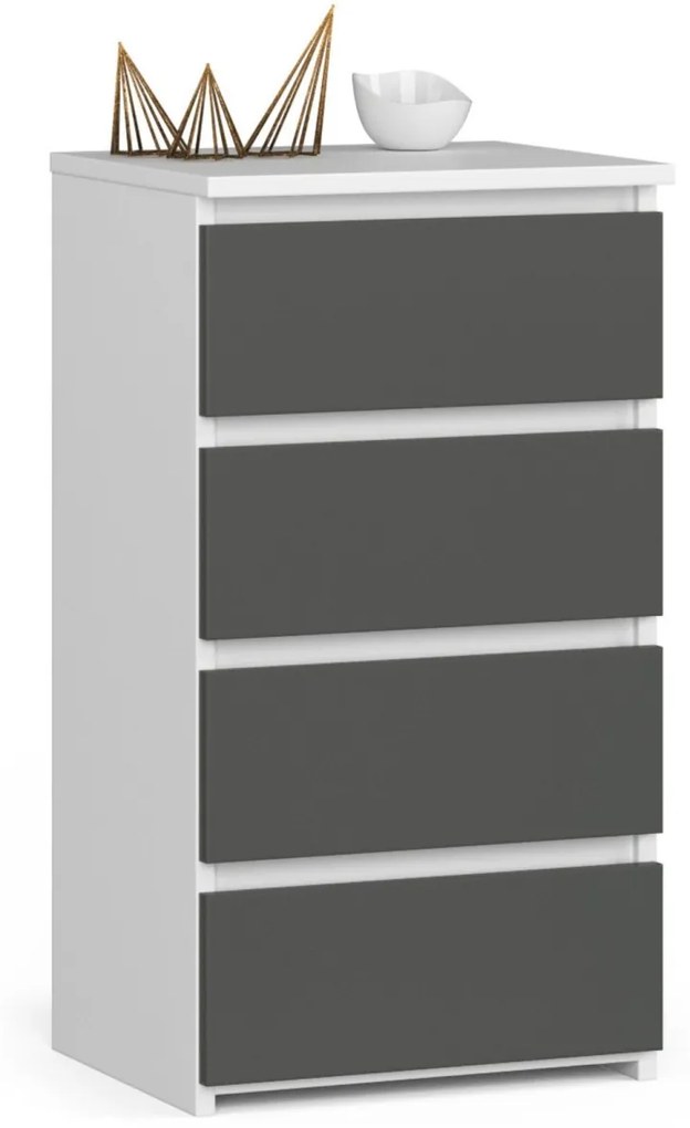 Komoda CL4 40 cm biela/grafitová sivá