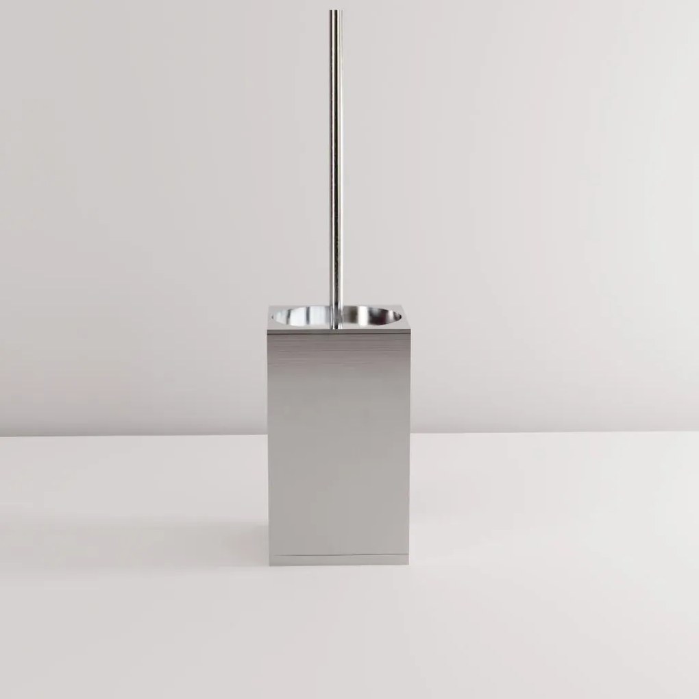 Rea Til, kovový stojan na WC s kefou, brúsená oceľ, REA-88096