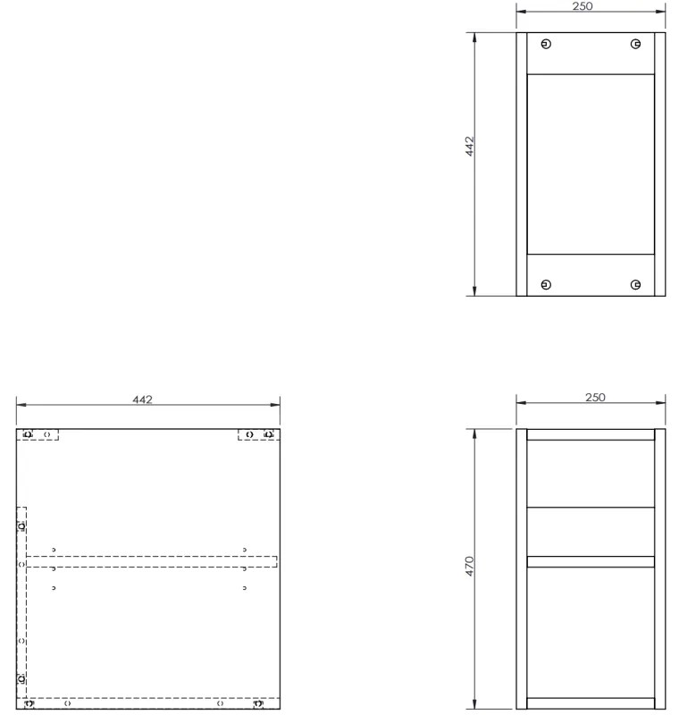 Mexen Box-A, otvorená skrinka s policou 25 cm, orech, 91AX2-0250-470-0-86