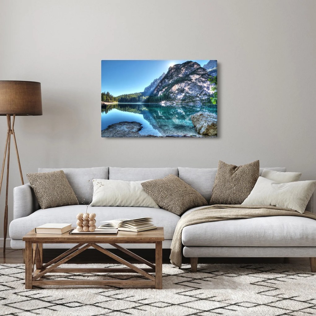 Obraz vysokohorského jazera (90x60 cm)