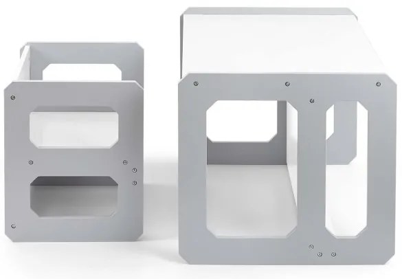 Detský stôl Stella 3v1 sivý so stoličkou