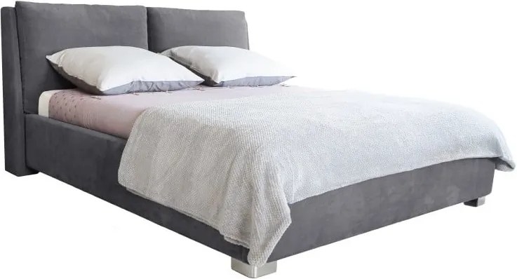 Sivá dvojlôžková posteľ Mazzini Beds Vicky, 180 x 200 cm