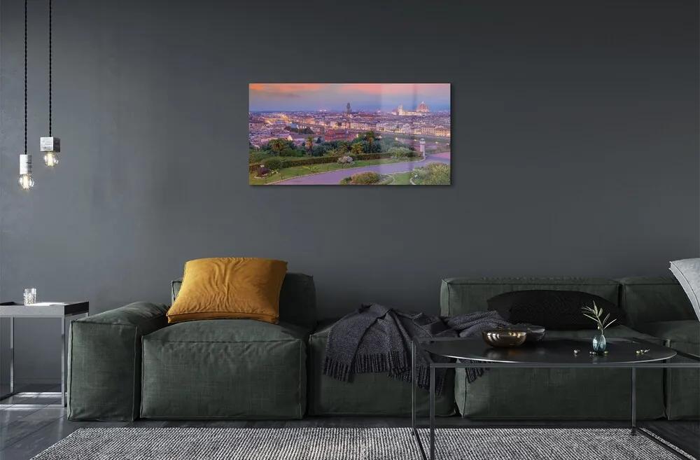 Sklenený obraz rieka Taliansko Panorama 100x50 cm