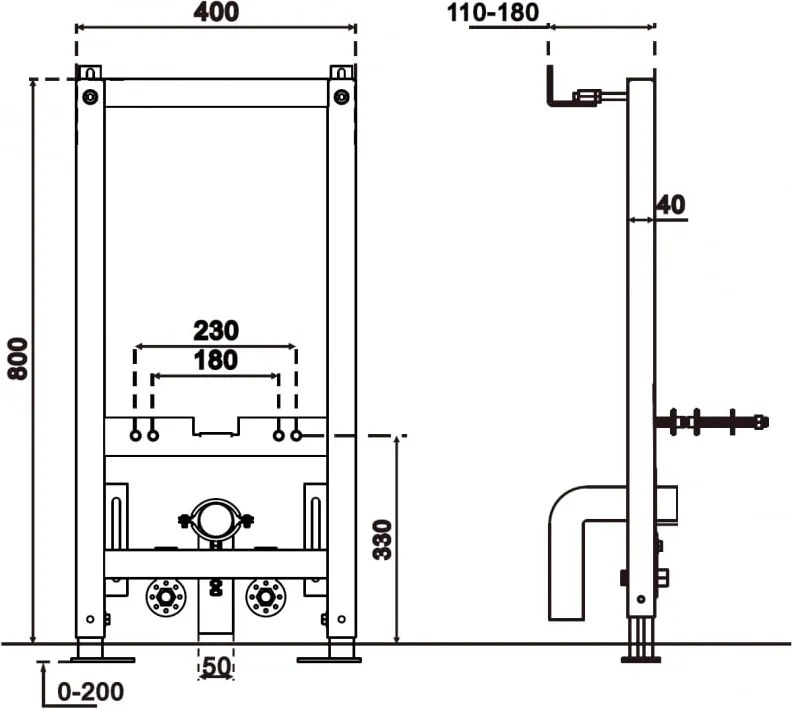 Mexen Tex B, podomietkový rám pre bidet, 61999