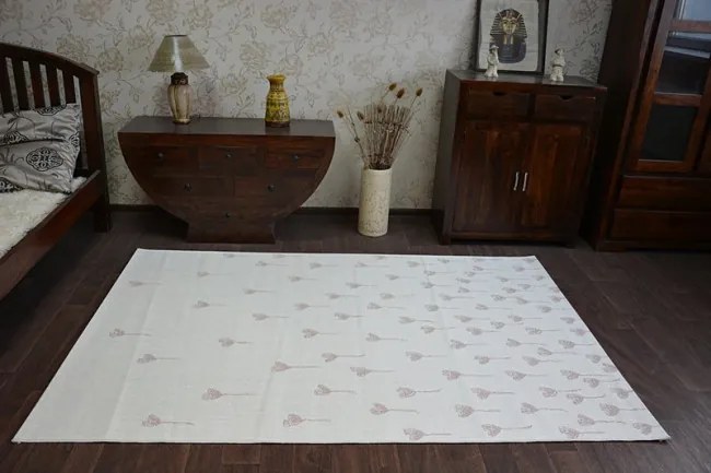 Koberec SIZAL FLAT 48779/526 Kvietky krém ružový