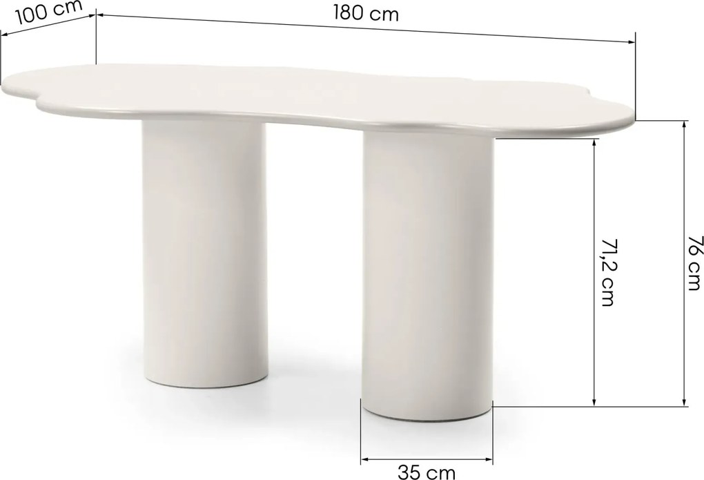 Jedálenský stôl Pinar 180 cm šedo-béžový