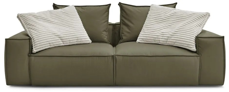 Zelená pohovka z imitácie kože 260 cm Boheme – Bobochic Paris