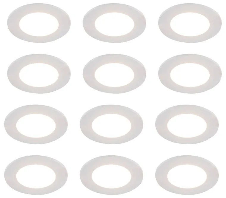 Sada 12 vstavaných bodových svetiel bielych vrátane stmievateľných LED 7W IP65 - Blanca