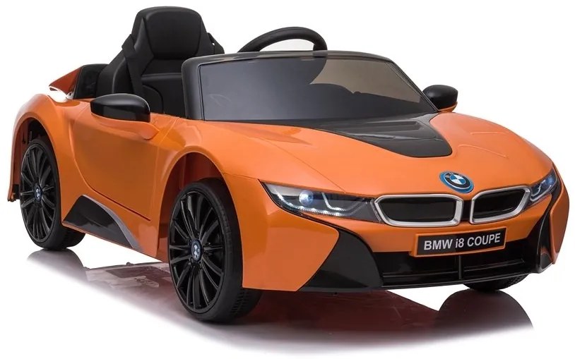 LEAN CARS ELEKTRICKÉ AUTÍČKO BMW i8 - NELAKOVANÉ - ORANŽOVÉ - 2x45W MOTOR - 1x12V4,5Ah - BATÉRIA - 2021