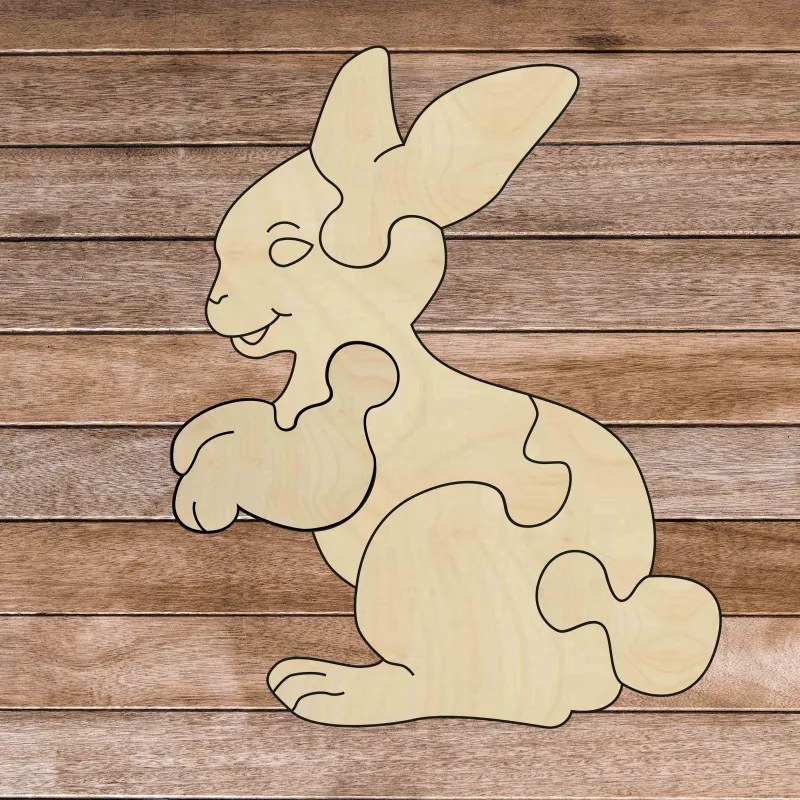 Drevené montessori edukačné puzzle - Zajačik | SENTOP H020 Topoľ H020