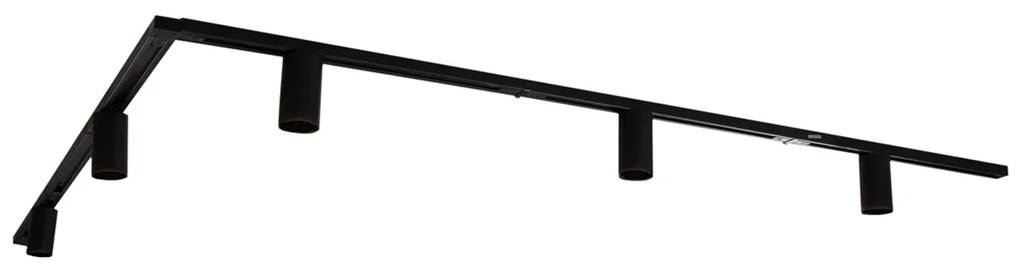 Moderný koľajnicový systém s 5 čiernymi 1-fázovými bodovými svetlami GU10 50mm - Iconic Ruby Honey