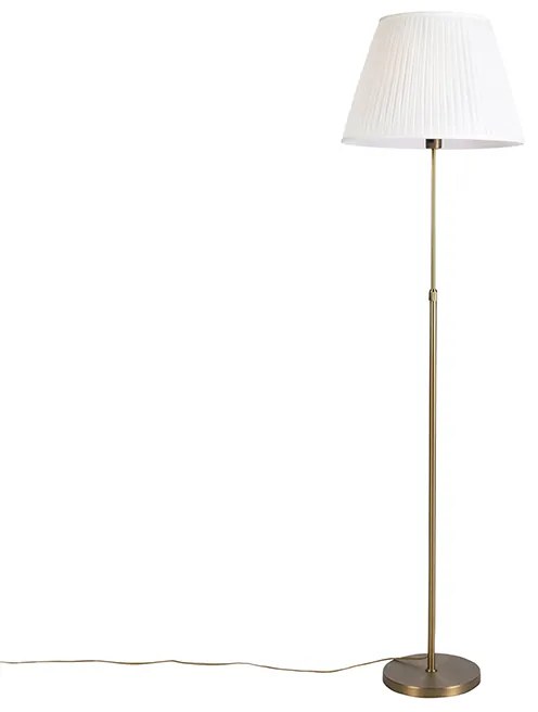 Stojacia lampa bronzová so skladaným tienidlom krémovým 45 cm nastaviteľná - Parte