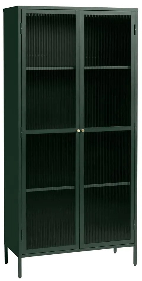 Tmavozelená kovová vitrína 90x190 cm Bronco – Unique Furniture