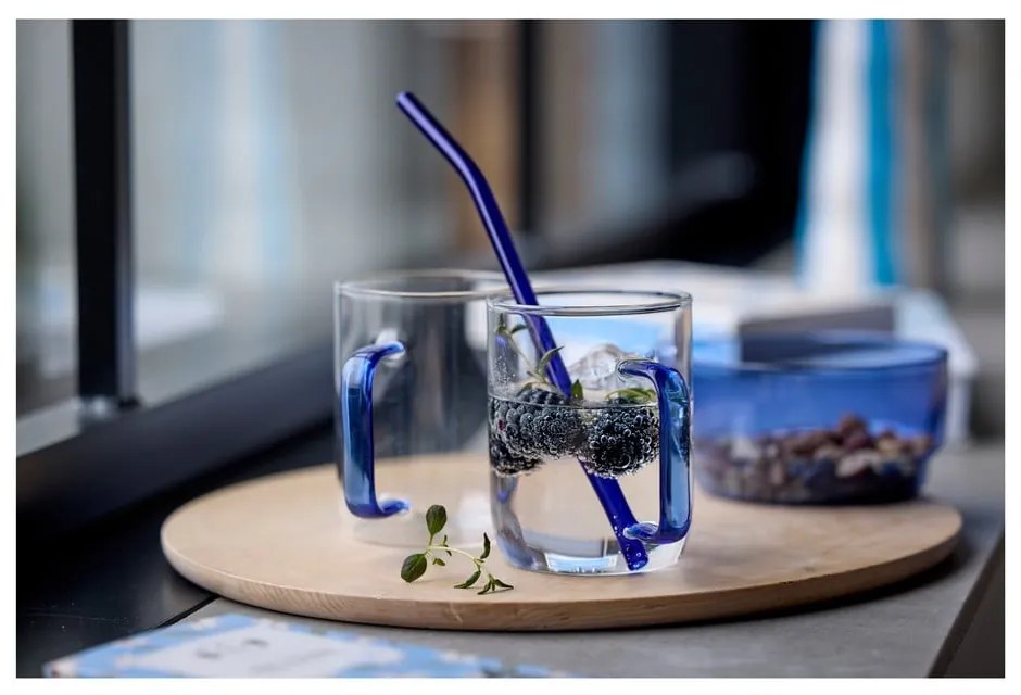 Sklenené slamky v súprave 4 ks s čistiacou kefkou – Lyngby Glas