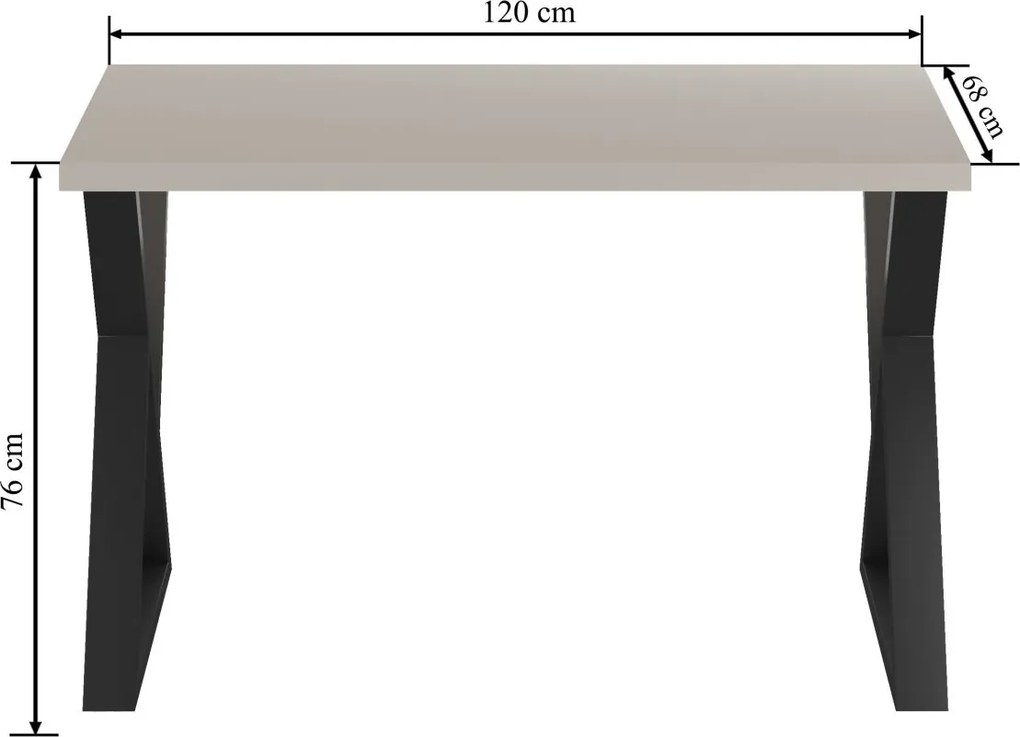 Vintino Jedálenský stôl VELORA 120 × 68 cm – kašmír / čierna oceľ