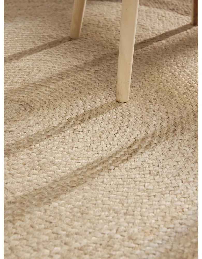 Obojstranný/ručne tkaný jutový okrúhly koberec sivobéžový ø 120 cm Jutta Greige – Hanse Home