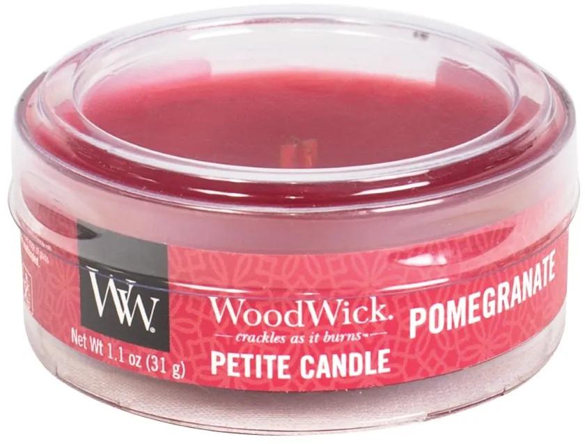 WoodWick červené vonná sviečka Petite Pomegranate