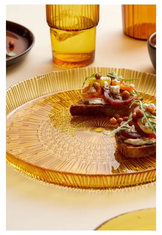 Oranžový sklenený servírovací tanier ø 30 cm Kusintha – Bitz