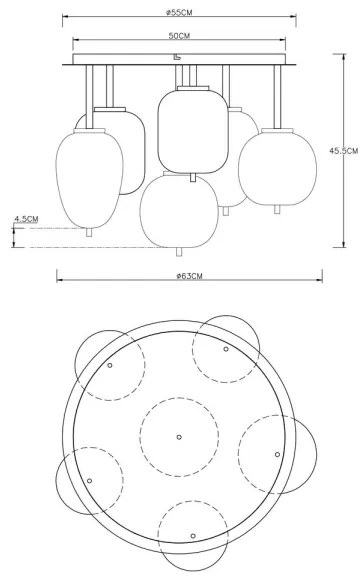 Globo 15345-6D - Prisadený luster BLACKY 6xE14/40W/230V čierna