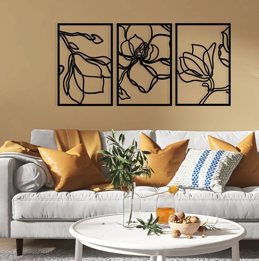 Nástenná kovová dekorácia Adda čierna