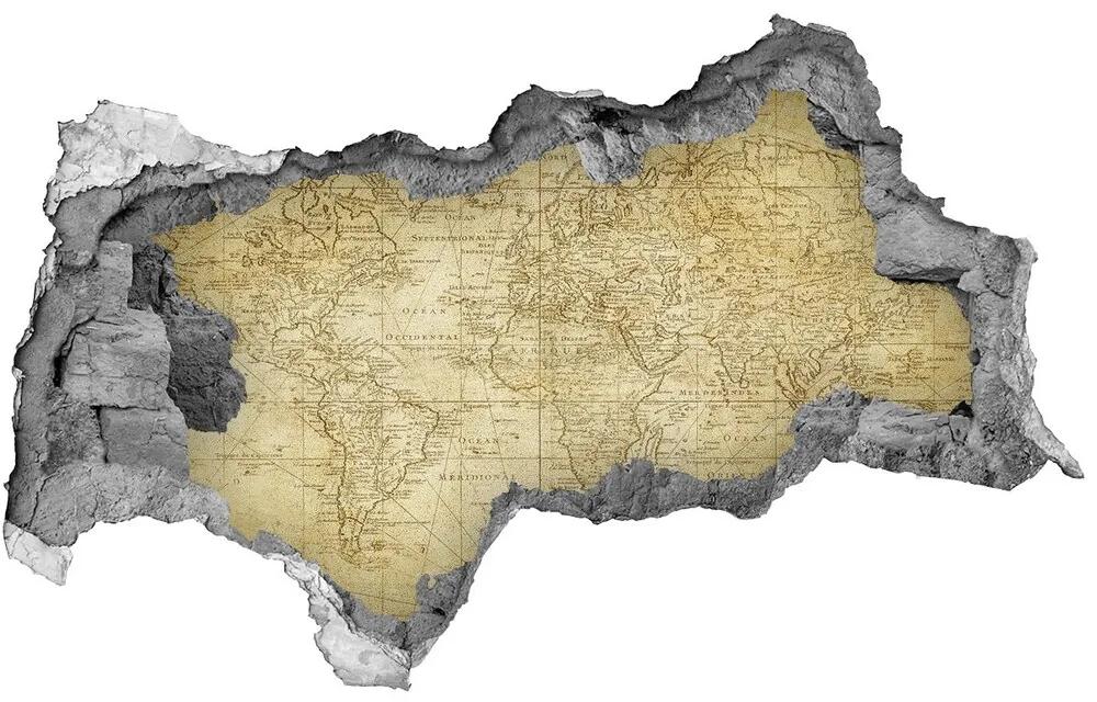 Samolepící díra na stěnu Staré mapa sveta nd-k-85725427
