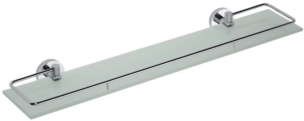 Sapho Sapho, X-ROUND E polička sklenená s výklopnou hrazdou 600x130mm, chróm, XR600