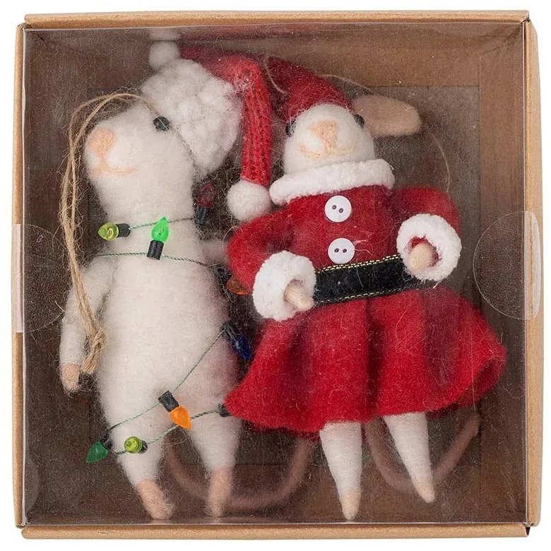 Vlnené vianočné ozdoby v súprave 2 ks 13 cm Peo – Bloomingville