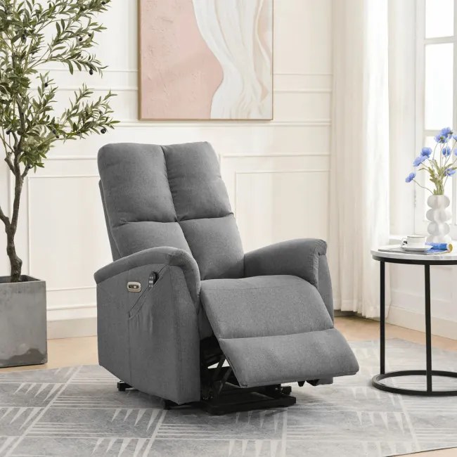 Polohovacie kreslo sivé, elektrické TV-929 GREY2