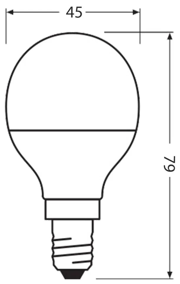 LED žiarovka PCR E14 P45 4,9W = 40W 470lm 2700K 200° Eco Recycling Warm LEDVANCE