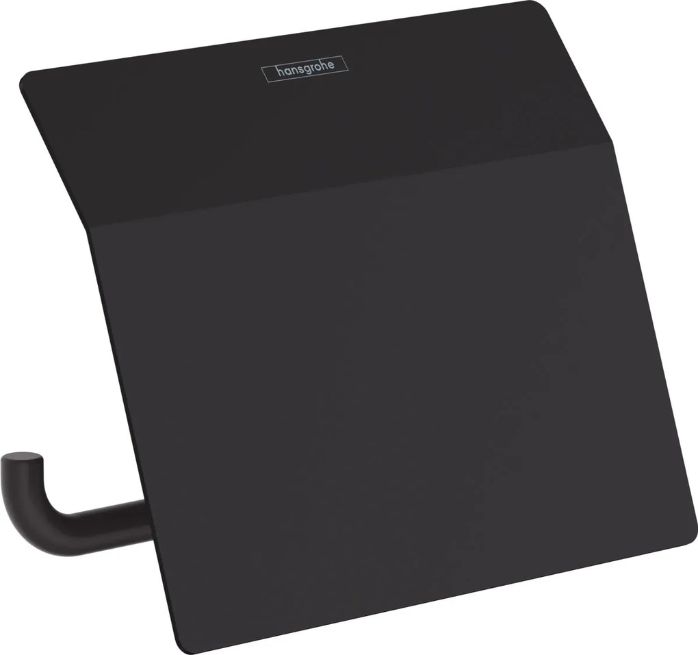Hansgrohe AddStoris, držiak na toaletný papier s krytkou, čierna matná, HAN-41753670